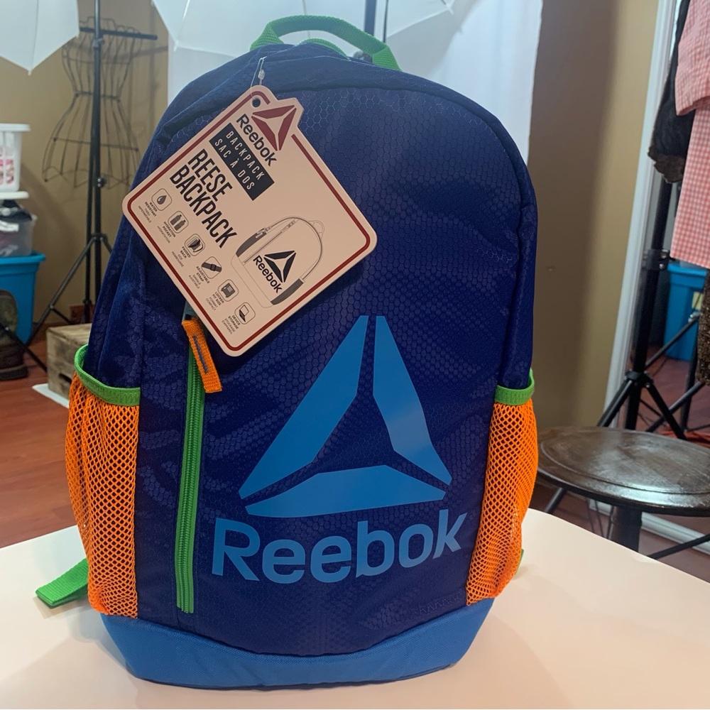 REEBOK Large Back Pack Sac Blue Green NWT